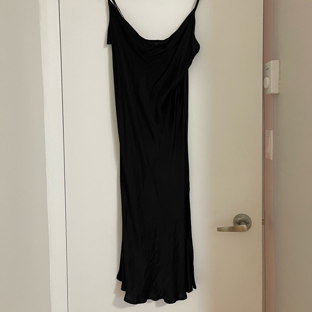 Satin M size Black Dress